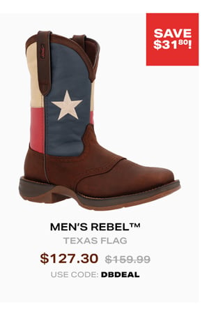 Men's Texas Flag Rebel Boot for $127.50. Save $31.80!