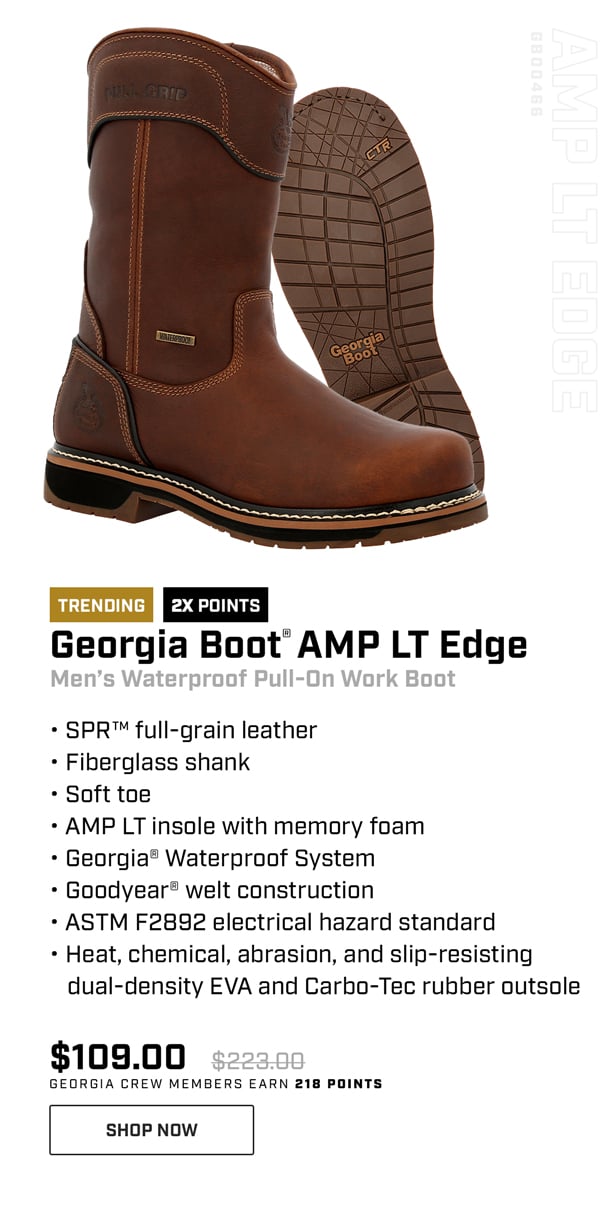 Georgia Boot AMP LT Edge Men's Waterproof Pull-On Work Boot | $109.00 | Shop Now