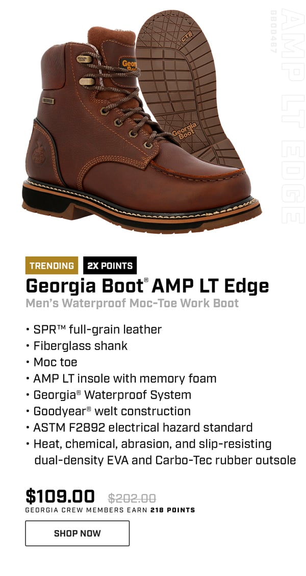 Georgia Boot AMP LT Edge Men's Waterproof Moc-Toe Work Boot