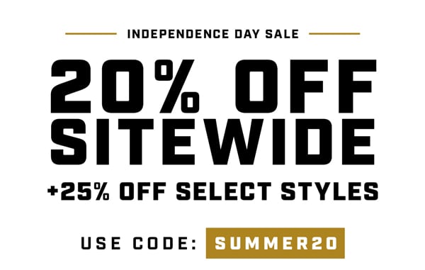 4th of July Sale - 20% off sitewide & 25% off select styles with code: SUMMER20